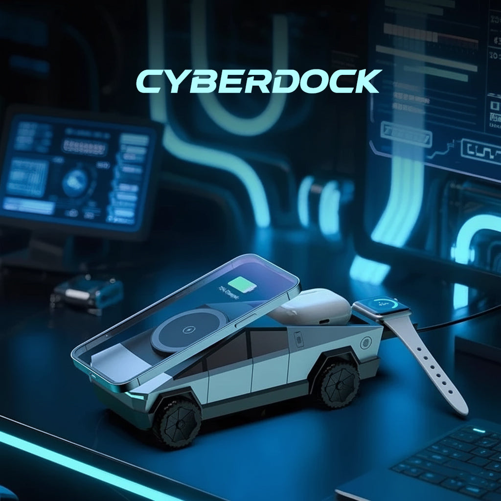 CyberDock Wireless Charging Station, 3-in-1 Rotating Wireless Charger