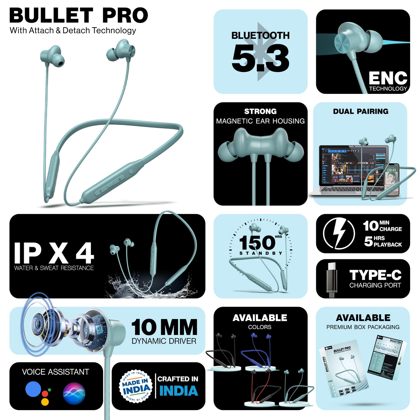 Bullet Pro Neckband & Mini Max Speaker